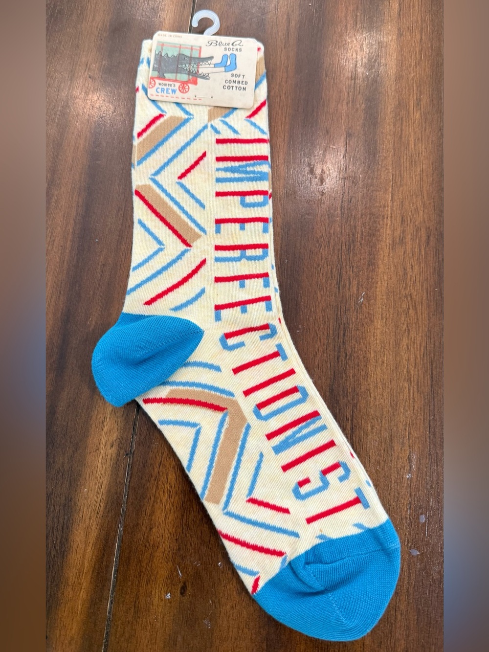 Blue Q Imperfectionist Socks Funny Quote